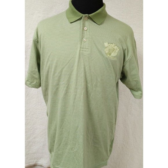 Blue Generation Large Green Stripe Monkey Bar Spank The Money Golf Polo Shirt - Picture 1 of 14